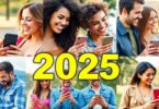 Couples enjoying dating apps outdoors in 2025.