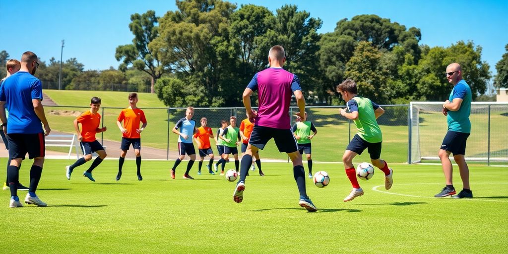 Young athletes training at a Sydney soccer academy.