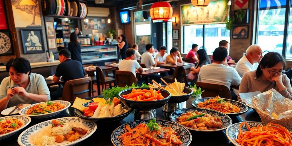 Diverse dishes served in vibrant West End restaurants.