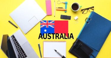 Flat lay of business tools for small startups in Australia.
