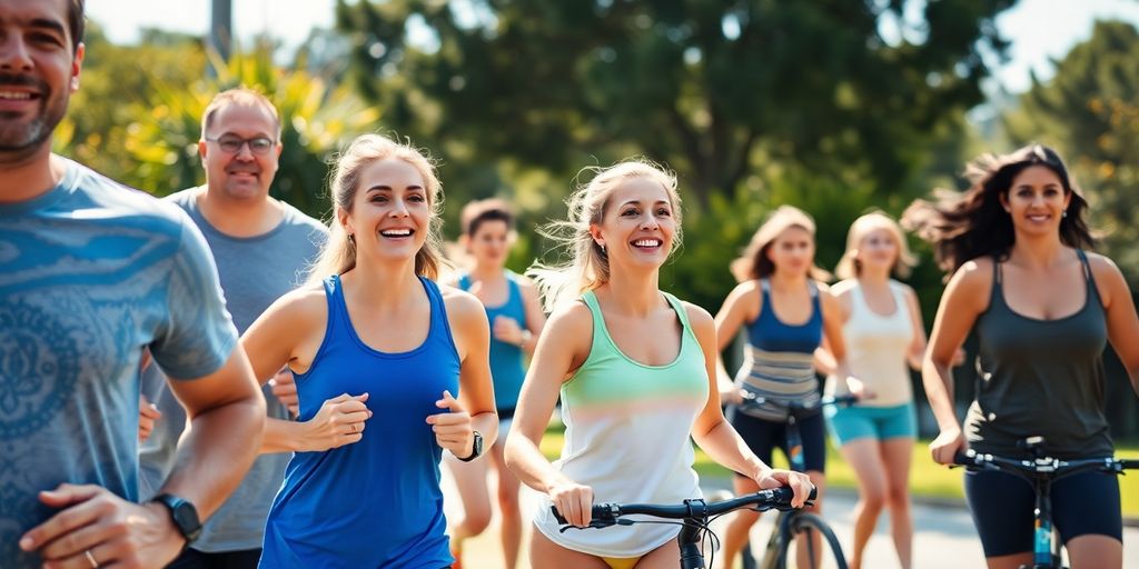 Australians engaging in healthy outdoor activities in nature.