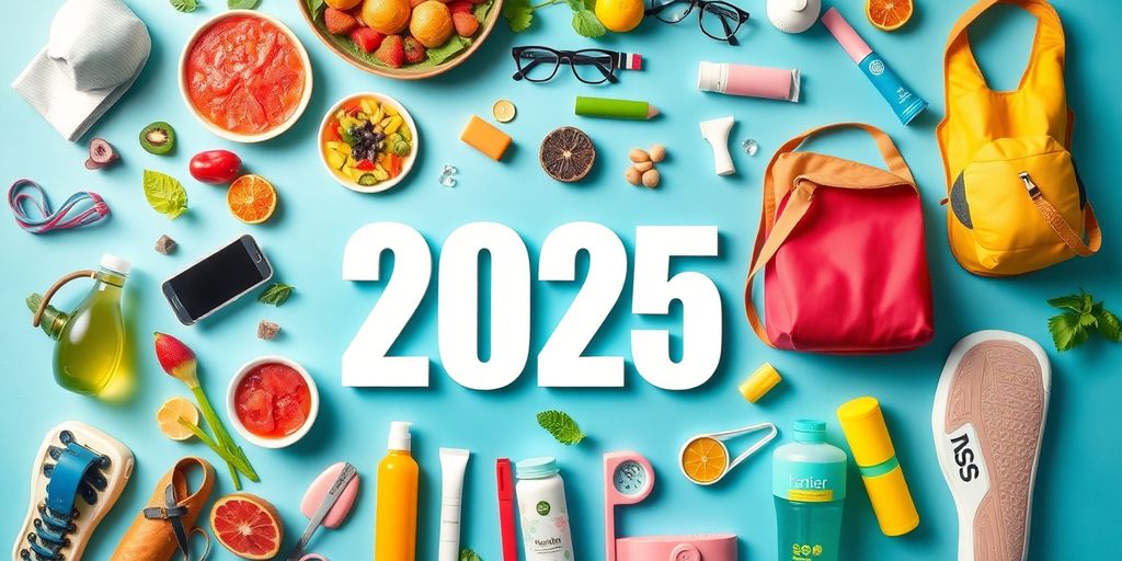 Vibrant lifestyle elements representing 2025 trends.