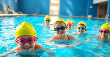 Kids learning to swim in Adelaide.