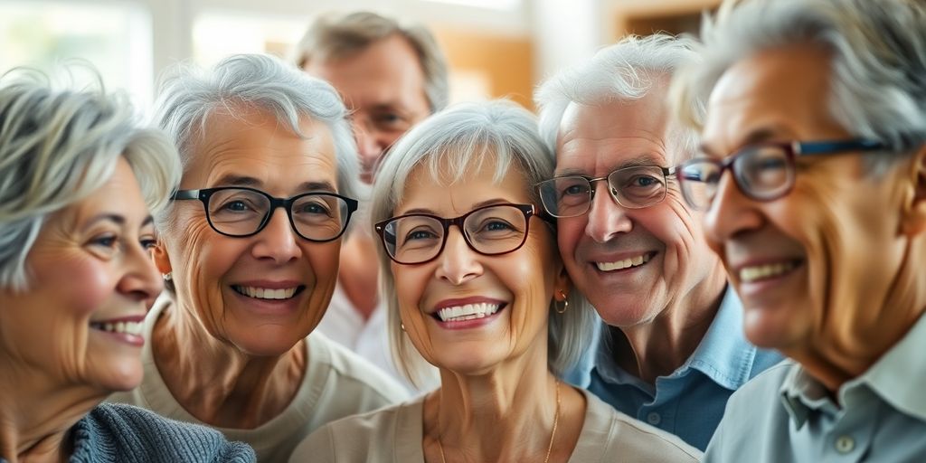 Older Australians smiling, looking healthy and cared for.