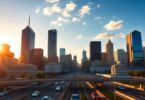 Melbourne skyline at sunrise, Herald Sun building.