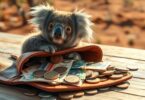 Aussie cash, koala smiling, outback sun