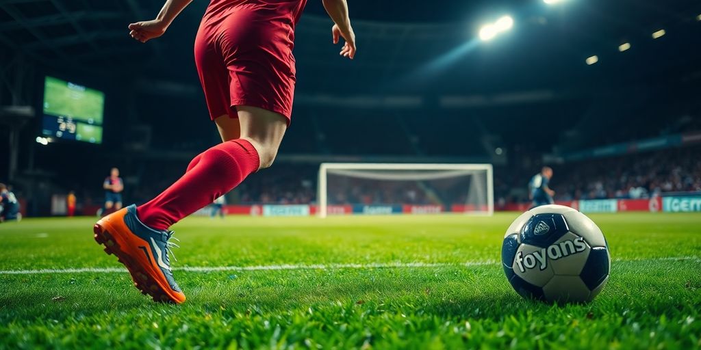 Aussie Rules footy player in action.