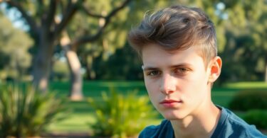 Young person looking thoughtful, Australian setting.