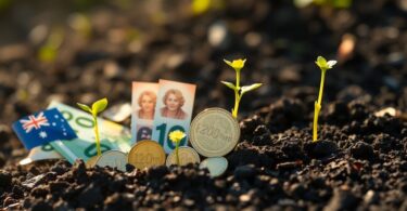 Money growing from Australian soil.