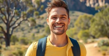 A healthy Australian person outdoors.