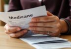 Australian person looking at Medicare documents.