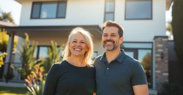 Australian couple looking at a house.