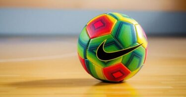 Nike futsal ball on a court.