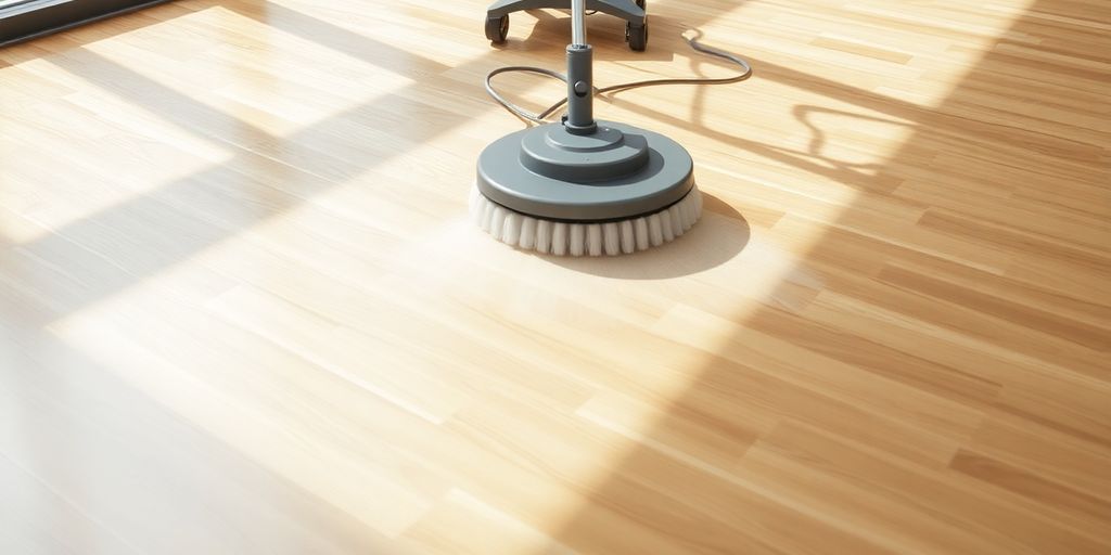 Tineco S6 floor washer cleaning a wooden floor.