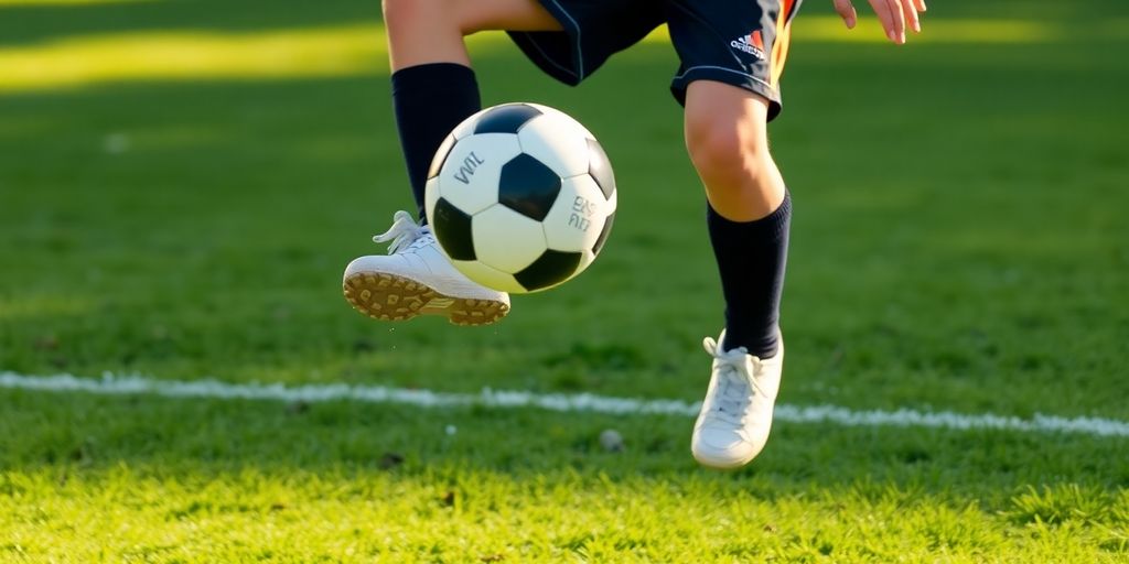 Beginner juggles soccer ball in Australia.