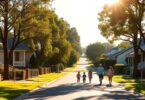Australian family enjoying suburban street lifestyle.
