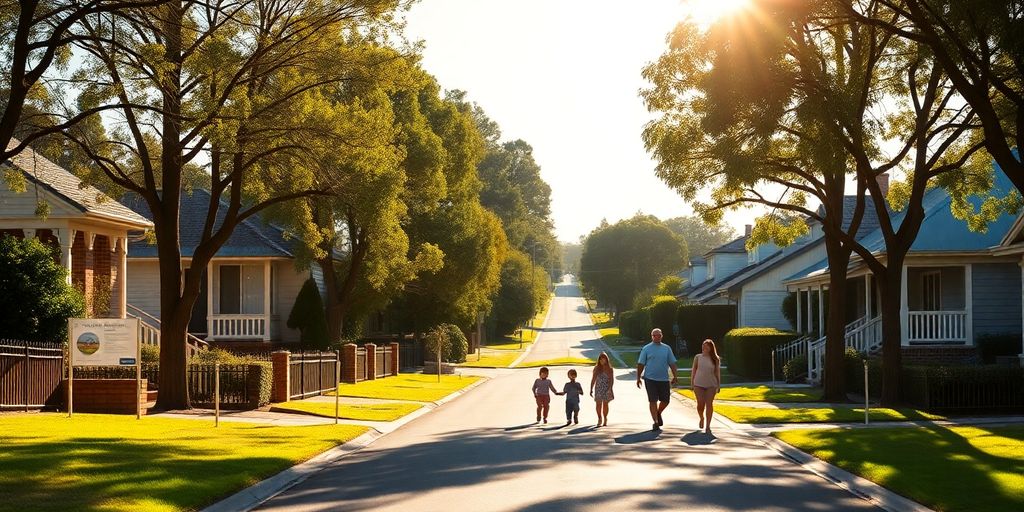 Australian family enjoying suburban street lifestyle.