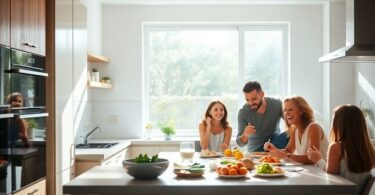 Family in Sydney enjoying a meal.