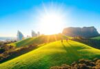 Australian landmarks with financial growth elements.