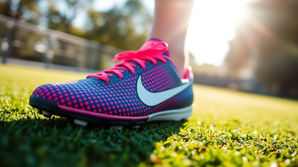 Nike soccer turf shoes on green turf