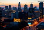 Melbourne skyline at dusk, city lights, career opportunities