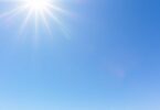 Australian landscape with upward light patterns