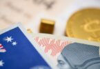 Australian dollars with a backdrop of financial growth.