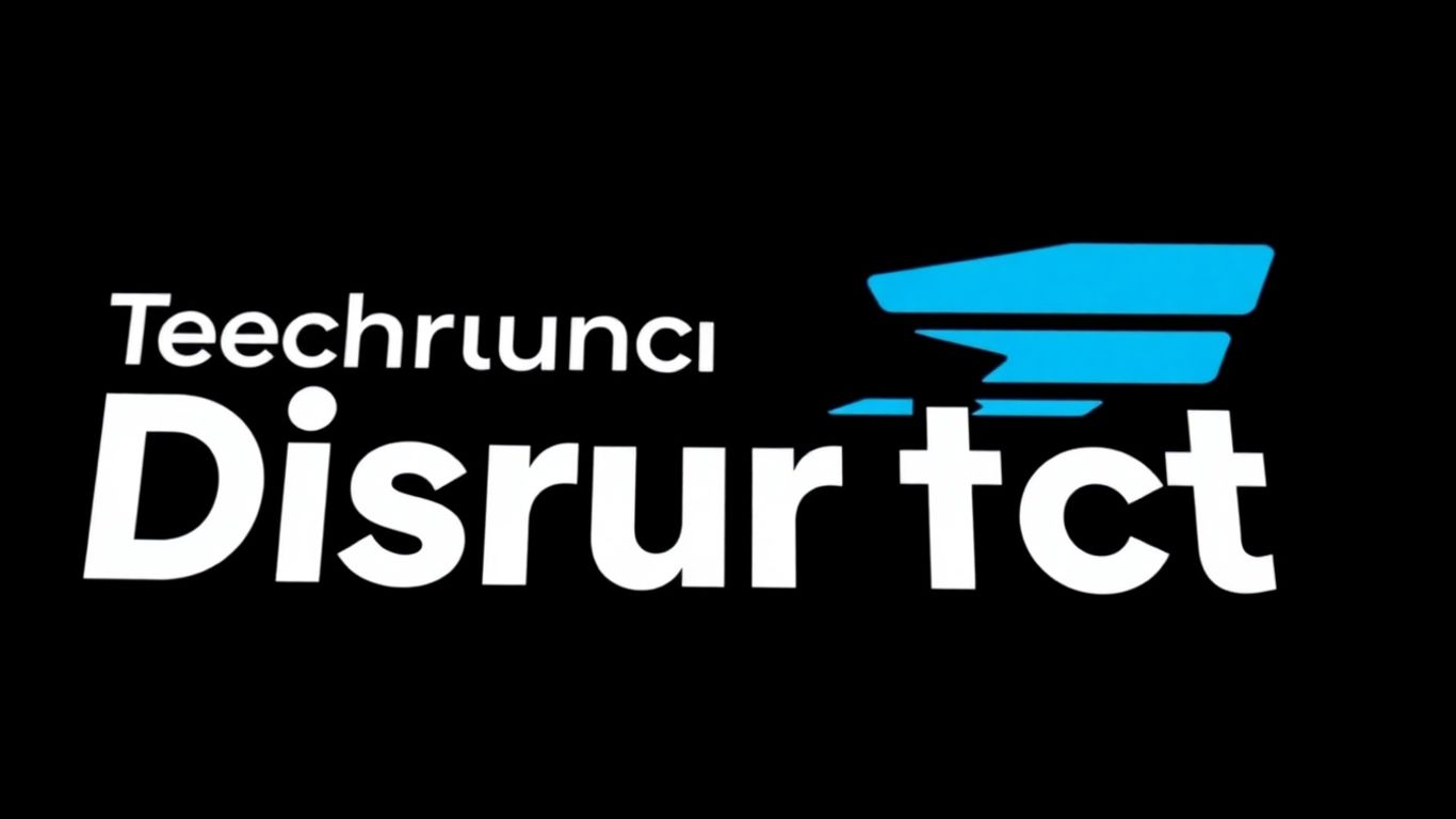 TechCrunch Disrupt logo with dynamic colours and abstract shapes.