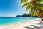Serene North Queensland beach with turquoise water.