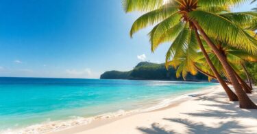 Serene North Queensland beach with turquoise water.