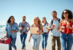 People walking on Australian beach, easy jobs.