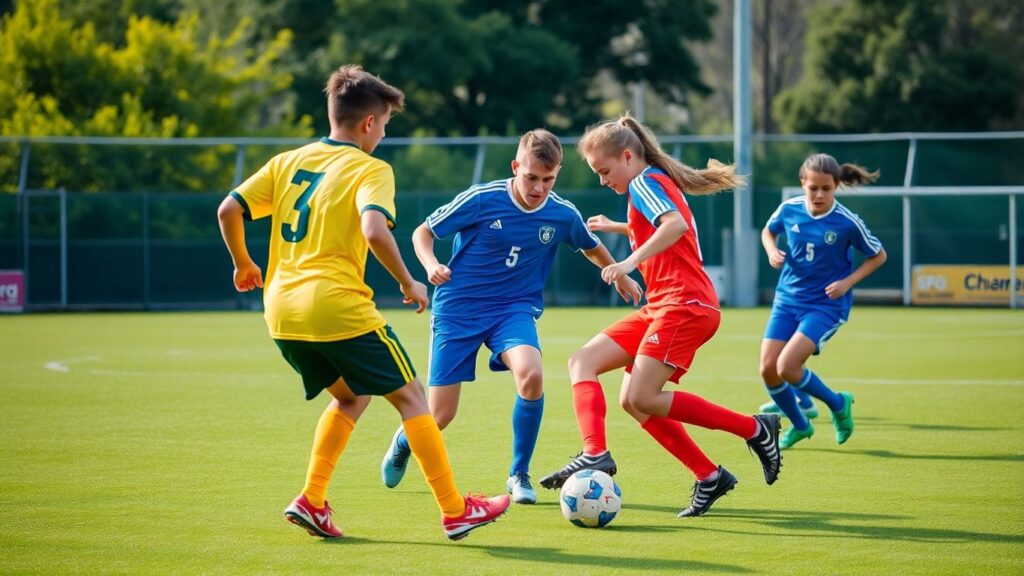 Fremantle 5-a-side football players in action