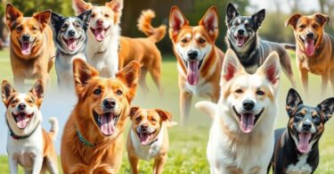 Happy dogs playing outdoors in Australia