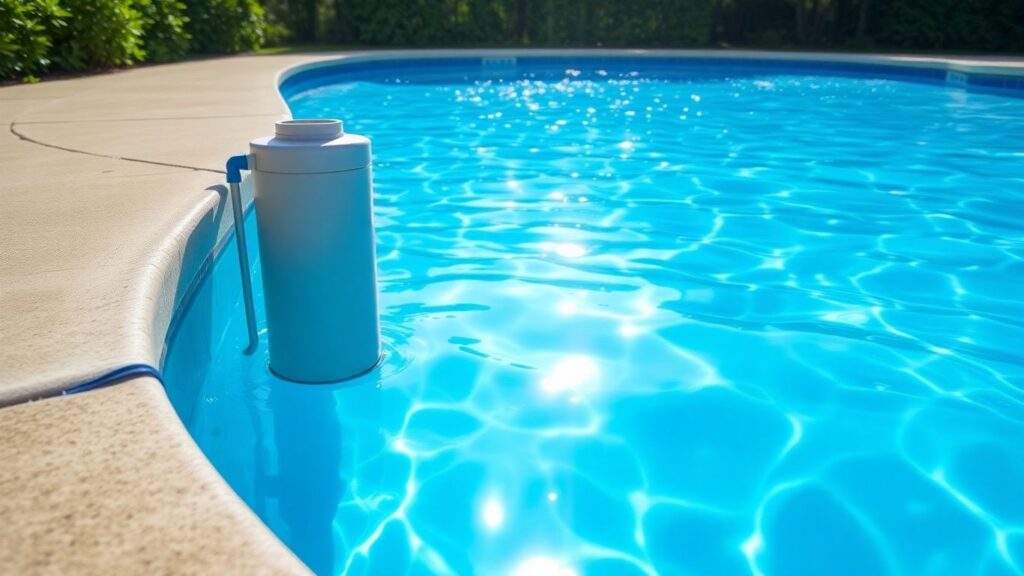 Sparkling Aussie pool with salt water chlorinator unit.