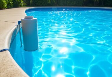 Sparkling Aussie pool with salt water chlorinator unit.