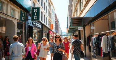 Stylish people shopping at Sydney fashion boutiques.