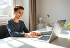 Woman working from home in Australia