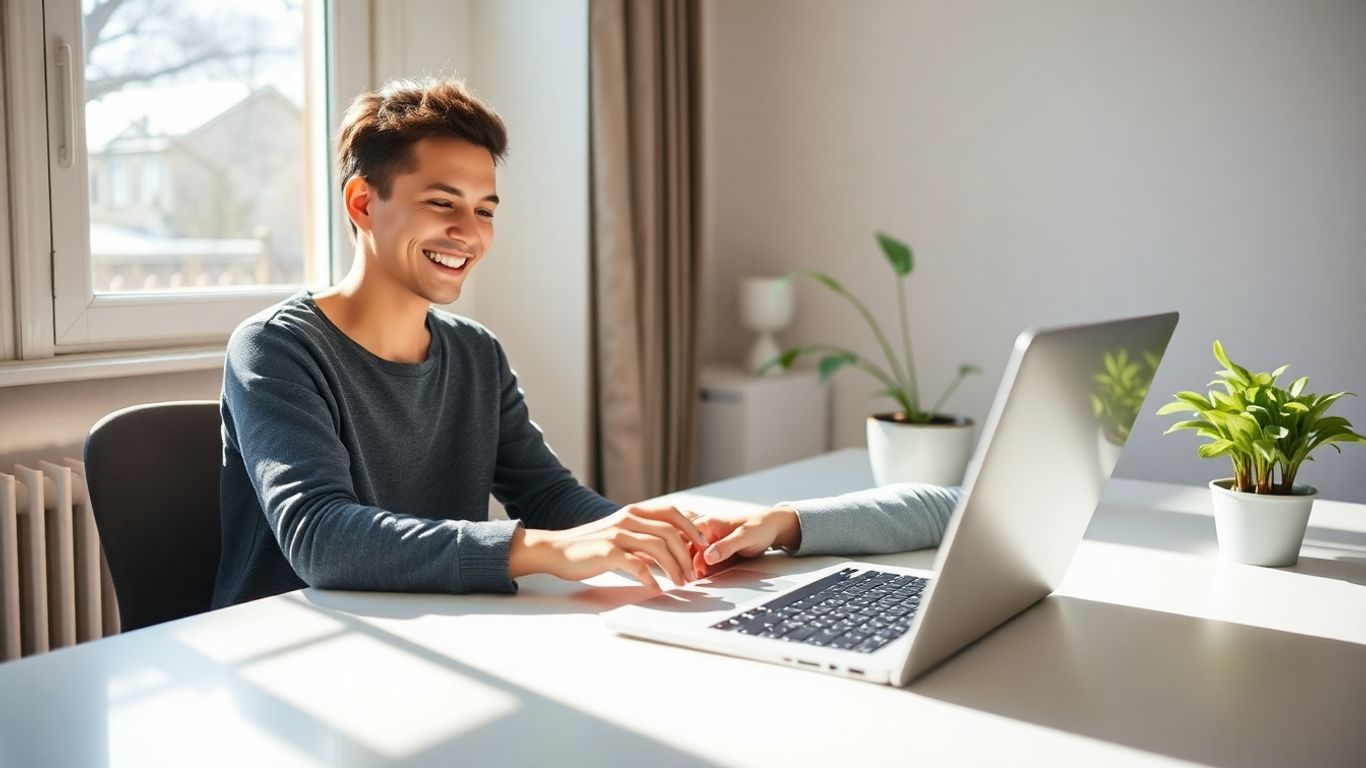 Woman working from home in Australia
