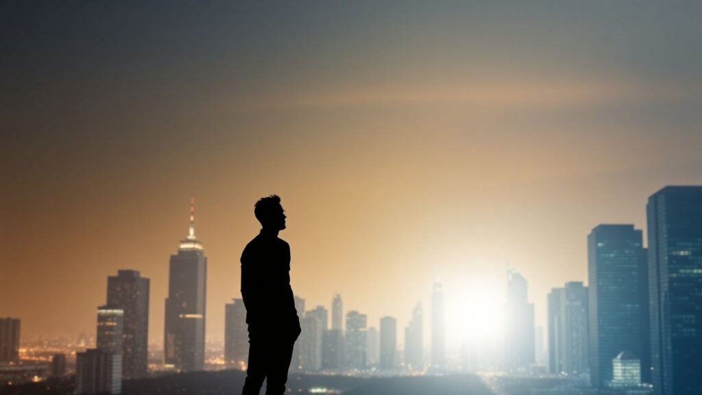 Australian cityscape with digital code patterns