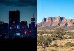 Modern city meets Australian nature, digital glow
