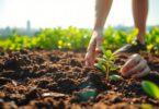Person digging, finding a glowing seedling in soil.