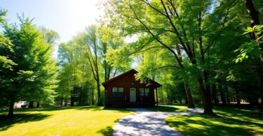 Peaceful cabin retreat surrounded by nature.