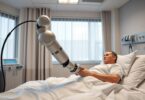 Robot arm helping patient in Australian hospital.