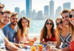 Happy Aussie couples enjoying outdoor dates