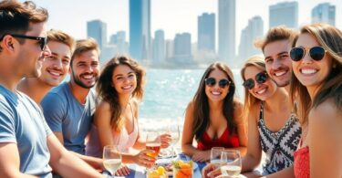 Happy Aussie couples enjoying outdoor dates