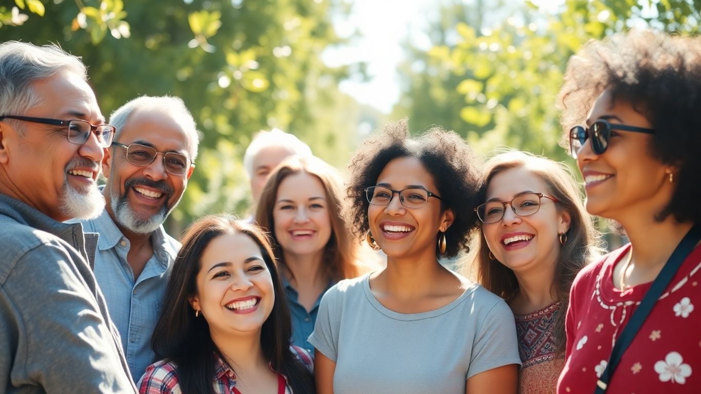 People enjoying sunshine and each other's company outdoors.