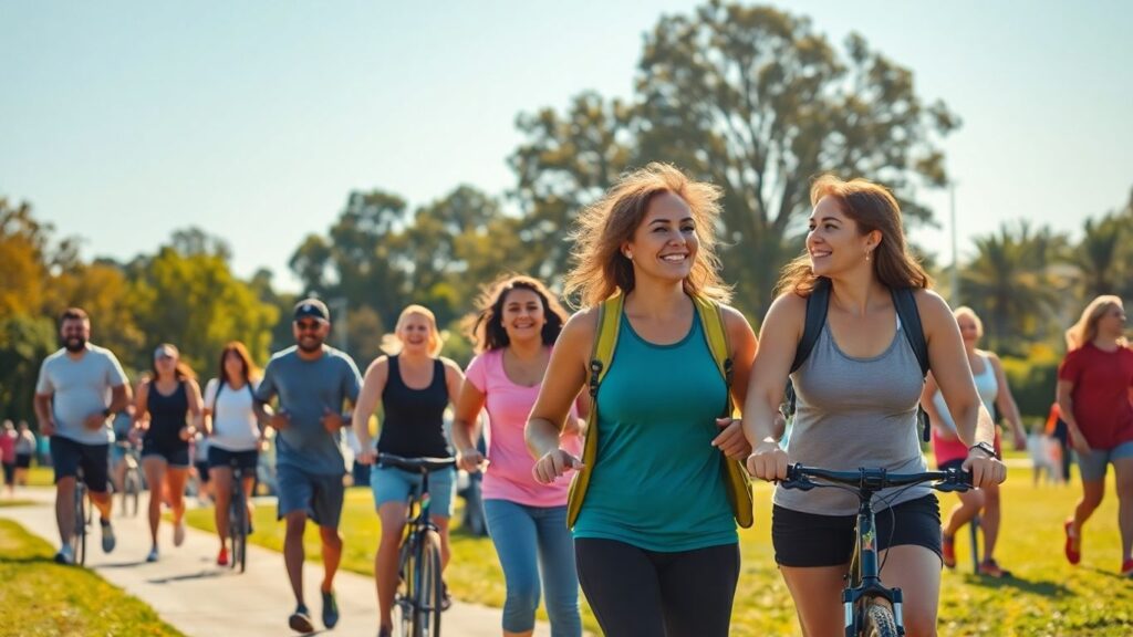 Australians enjoying outdoor activities in a sunny park.