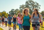 Australians enjoying outdoor activities in a sunny park.