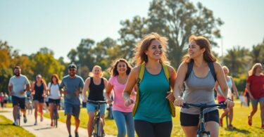 Australians enjoying outdoor activities in a sunny park.