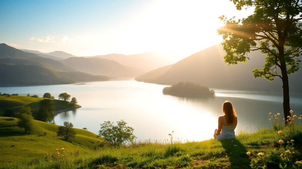 Peaceful woman at Victorian mental health retreat